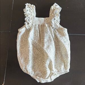 Quincey Mae Floral Ruffle Baby Romper 3-6